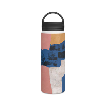 "Interplay of Light and Shadow: An Abstract Collage" - The Alien Stainless Steel Water Bottle, Handle Lid