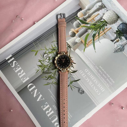 Starry Frosted Belt Watch Two-piece Set