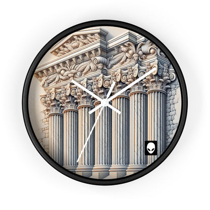 "3D Wall Columns: An Architectural Artpiece" - The Alien Wall Clock Trompe-l'oeil Style