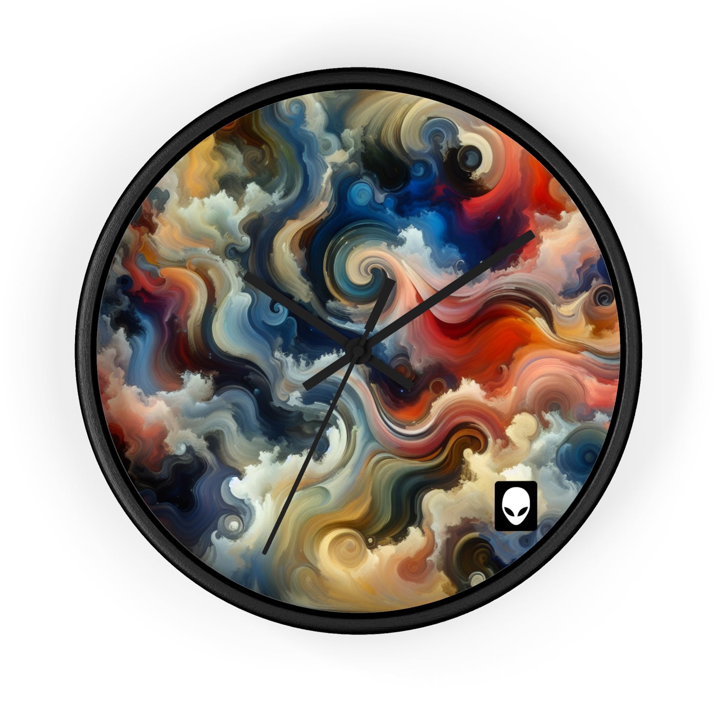 "Chaotic Balance: A Universe of Color" - The Alien Wall Clock Abstract Art Style