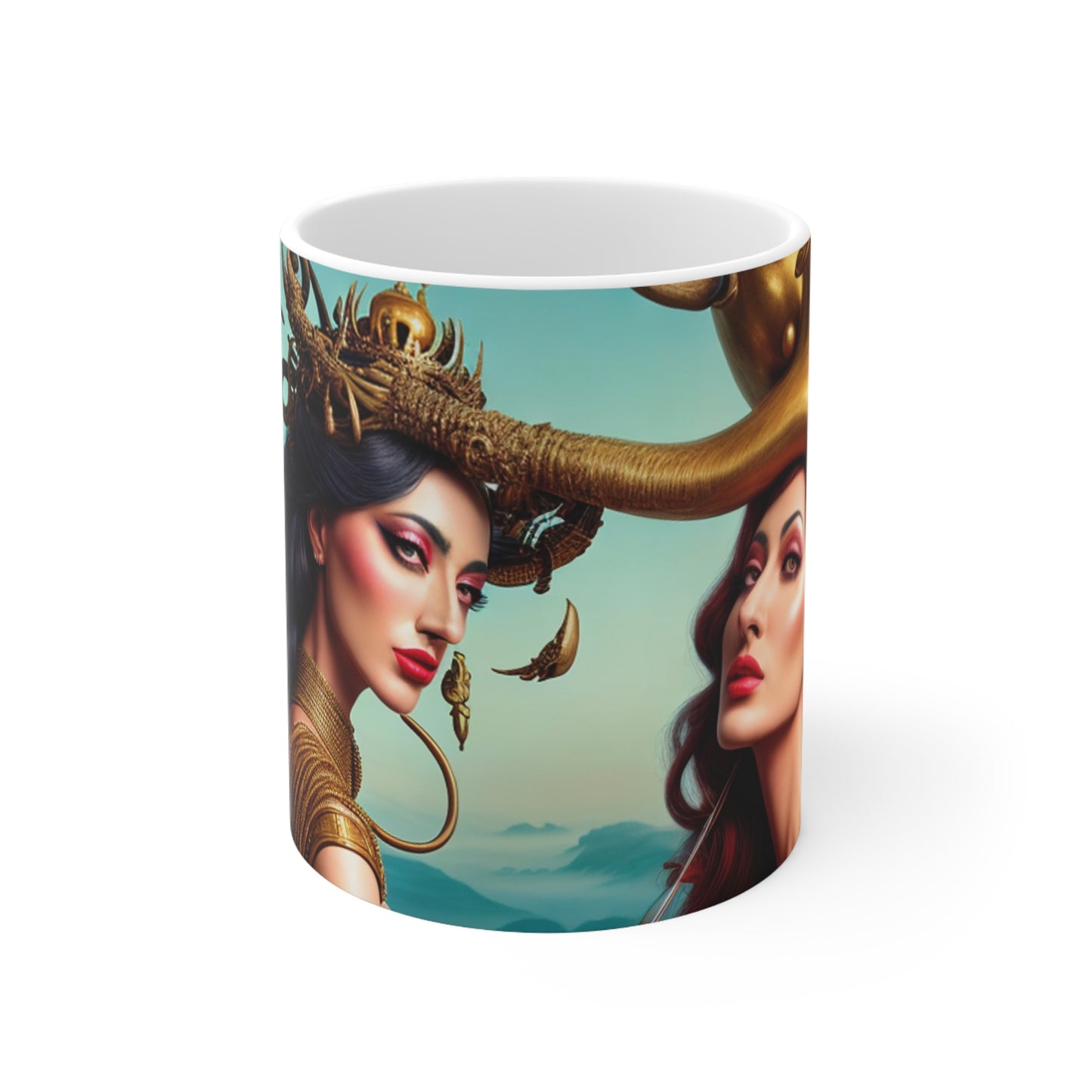 "Locura metafórica: una exploración de los mundos surrealistas de Salvador Dalí" - Taza de cerámica The Alien 11 oz