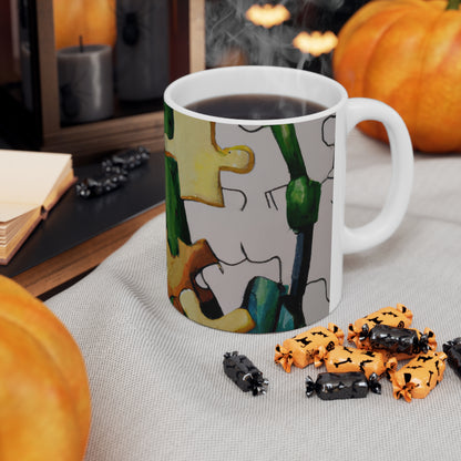 "Cactified Puzzle Time" - The Alien Ceramic Mug 11 oz