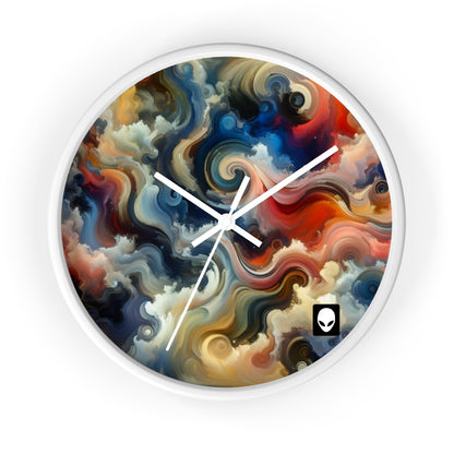 "Chaotic Balance: A Universe of Color" - The Alien Wall Clock Abstract Art Style