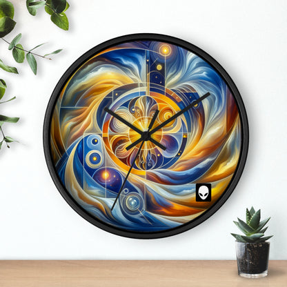 "Divinidad ascendente: un despertar espiritual en una geometría vibrante" - El reloj de pared alienígena estilo arte religioso