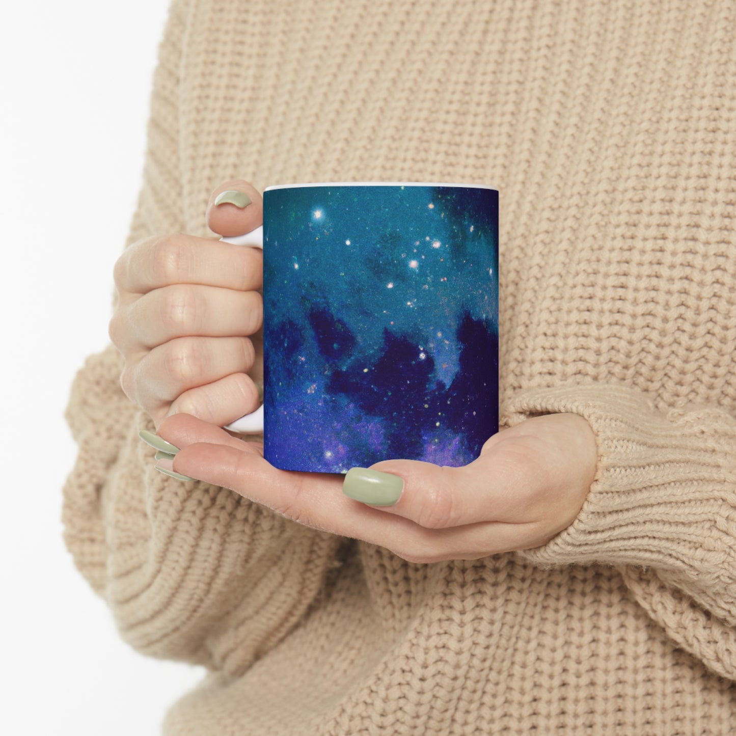 "Sinfonía celestial de medianoche" - La taza de cerámica alienígena 11 oz