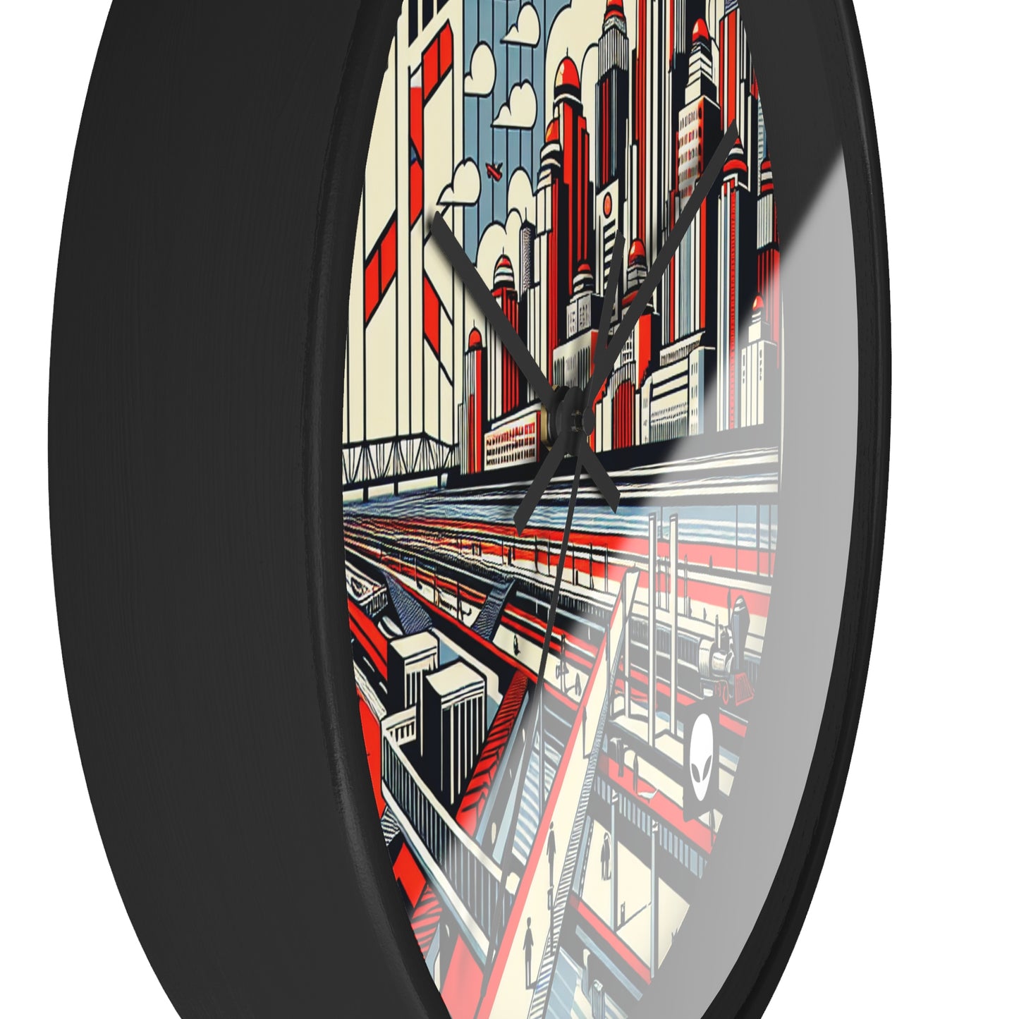 "Constructing Ideas: A Typographic Landscape" - The Alien Wall Clock Constructivism Style