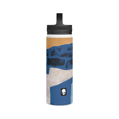 "Interplay of Light and Shadow: An Abstract Collage" - The Alien Stainless Steel Water Bottle, Handle Lid