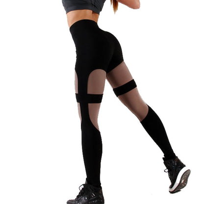 Damen-Yogahose mit Mesh-Einsatz