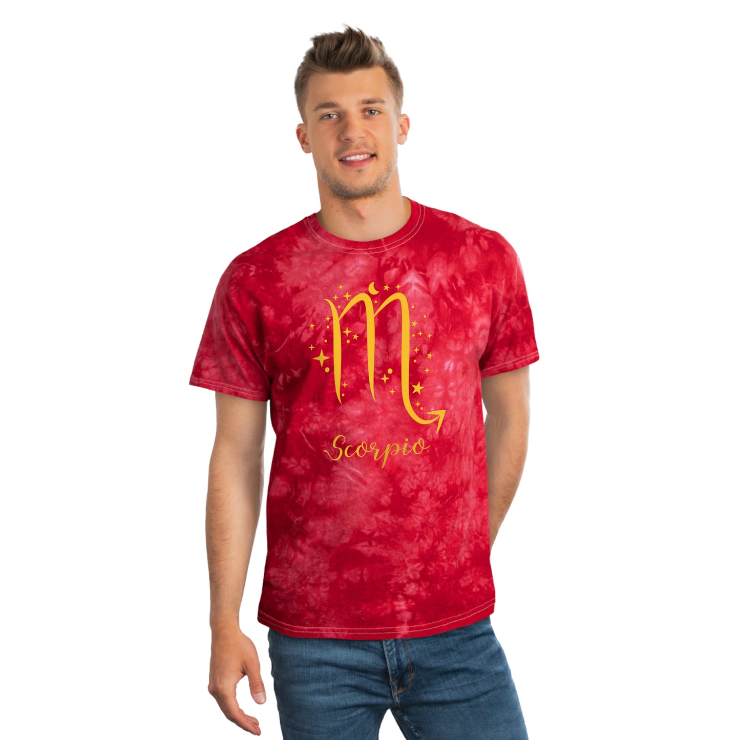 Signo del zodiaco Escorpio: camiseta con efecto tie-dye alienígena, cristal