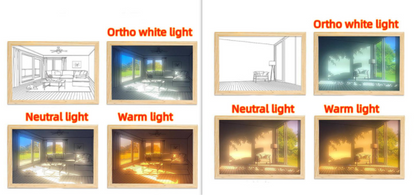 Beleuchtetes Bild, LED, dekoratives Licht, Malerei, Nachttisch-Bildstil, kreativ, modern, simulieren Sonnenschein, Zeichnung, Nachtlicht, Geschenk