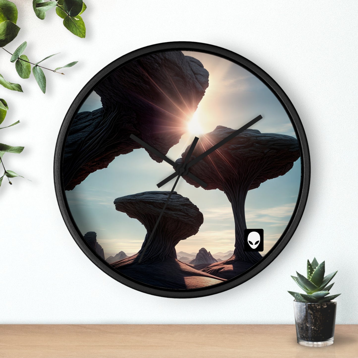 "Alien Landscape Odyssey" - The Alien Wall Clock