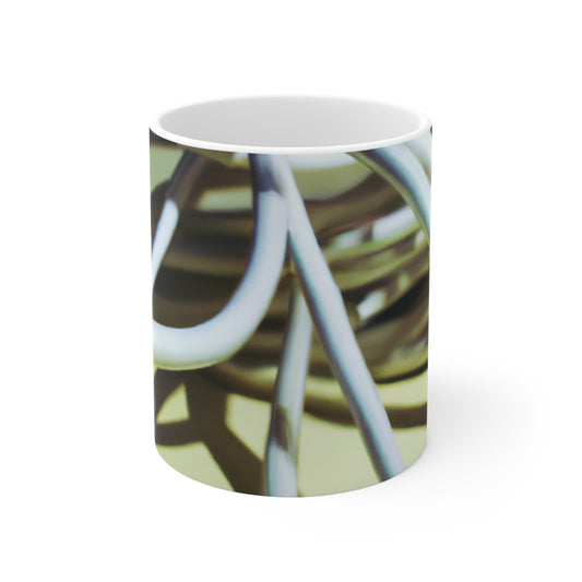 "Abstract Artistry: Constructing Emotion from Common Objects" - The Alien Ceramic Mug 11 oz