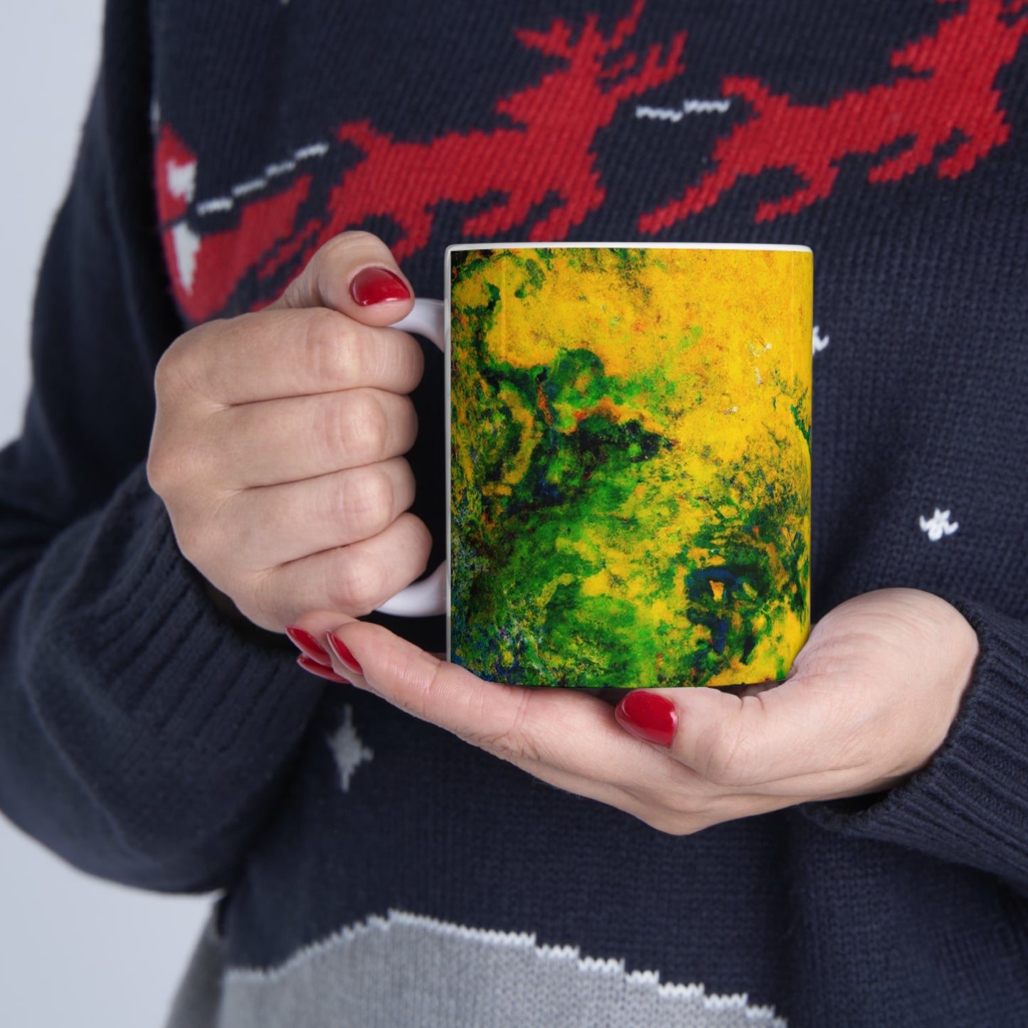 "Exploring Colorful Textures" - The Alien Ceramic Mug 11 oz