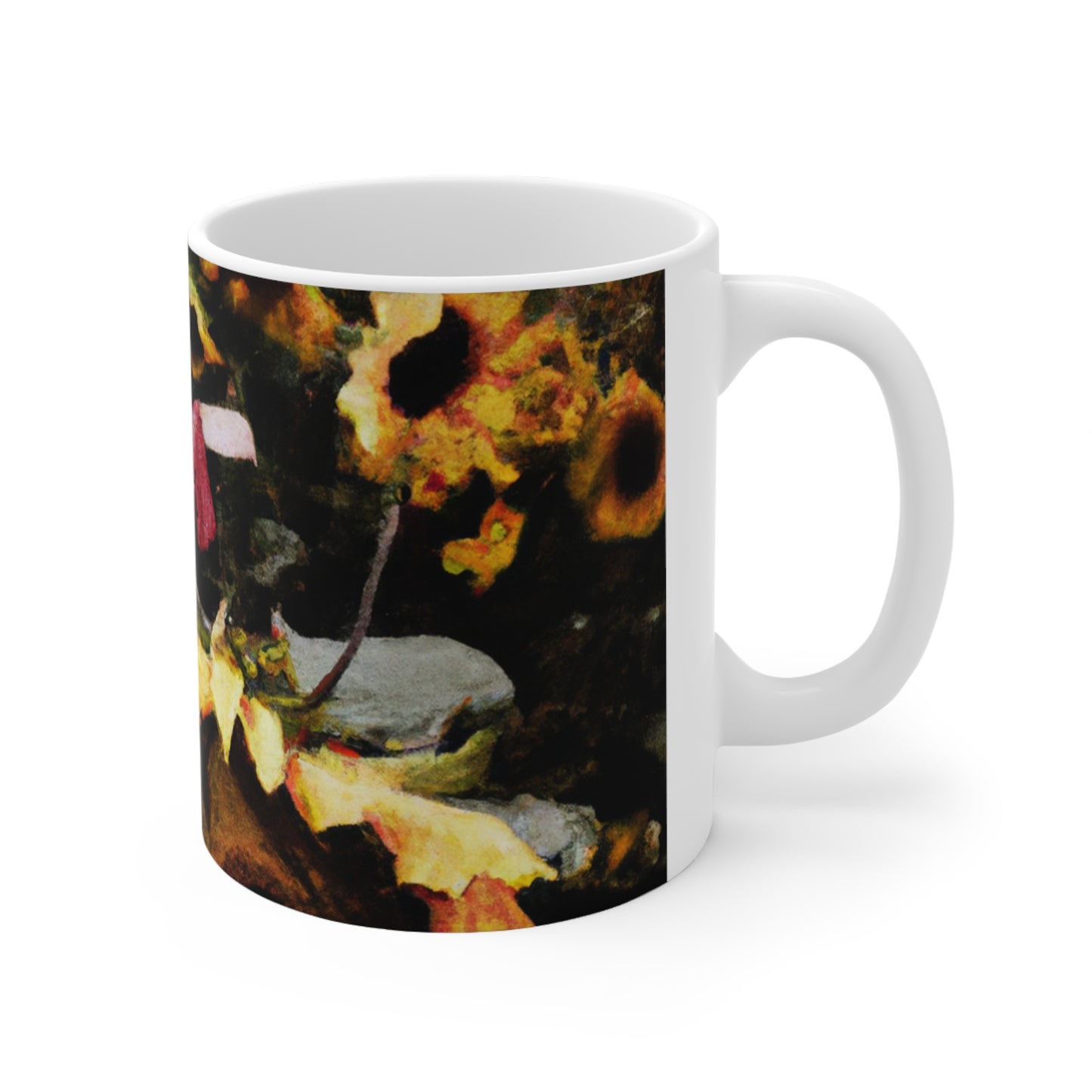 "Centinela solitario del campo de girasoles" - Taza de cerámica The Alien 11 oz