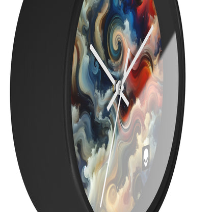 "Chaotic Balance: A Universe of Color" - The Alien Wall Clock Abstract Art Style