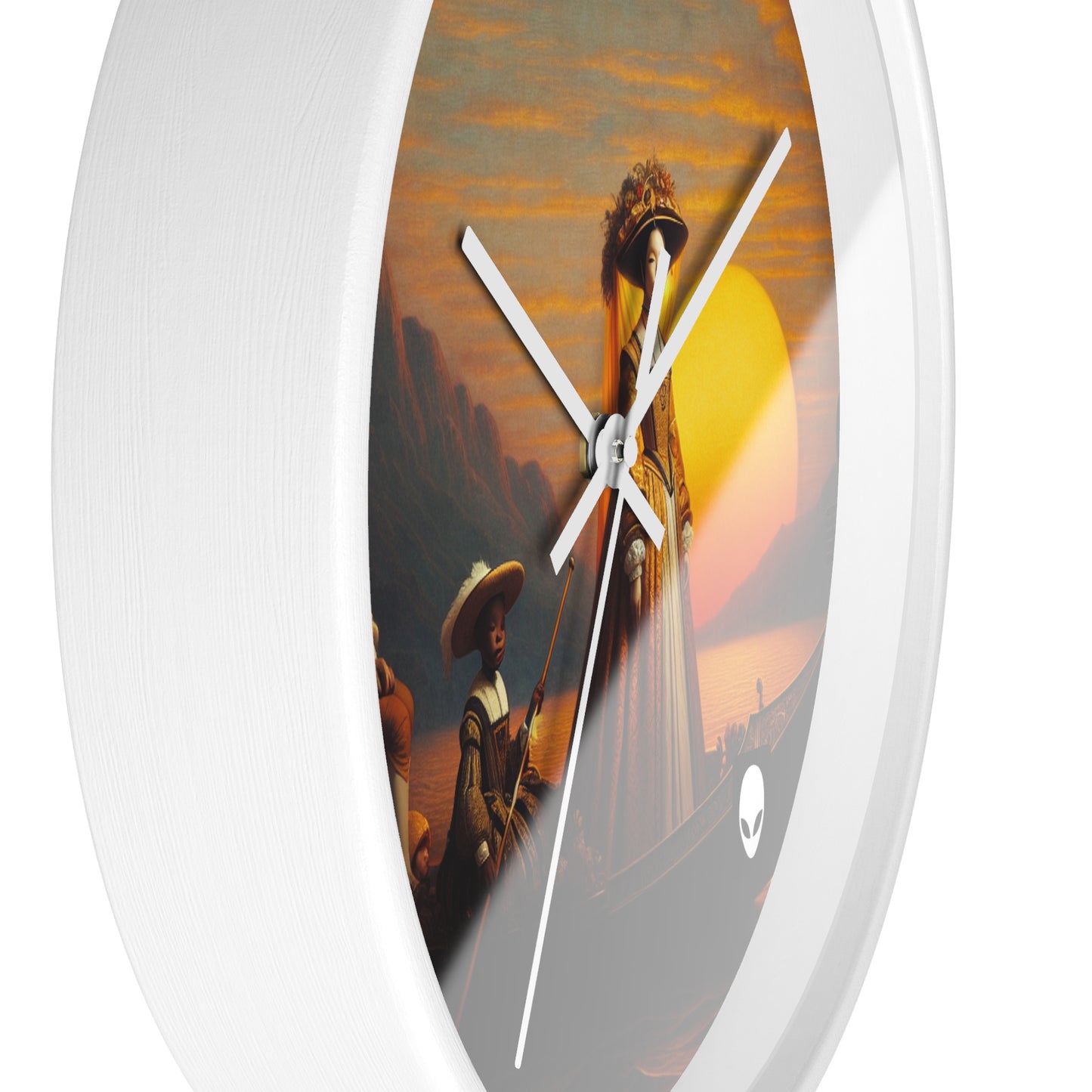 "Golden Twilight in the Italian Gondola" - The Alien Wall Clock Renaissance Art Style