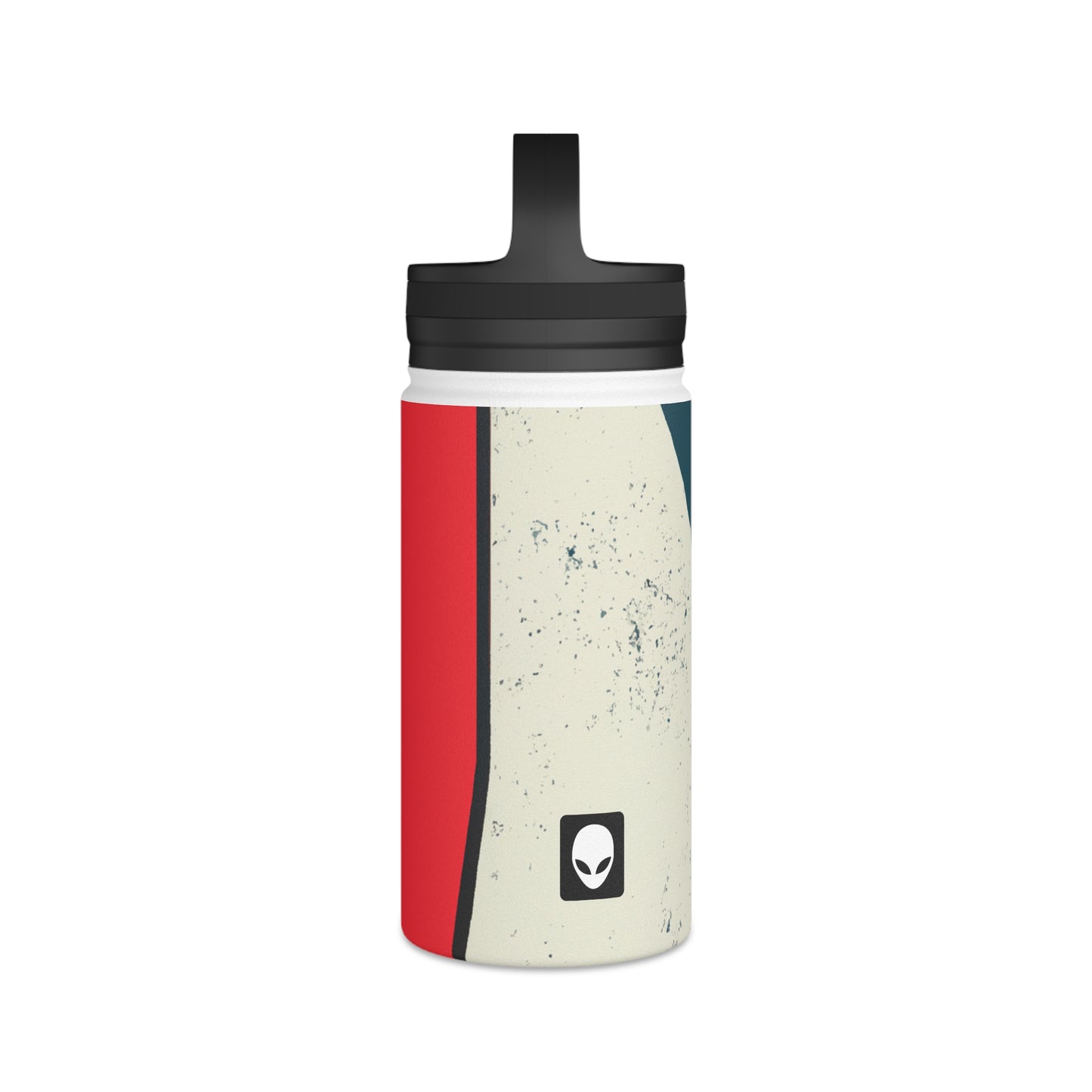 "Abstract Expressionism: Exploring Lines and Shapes" - The Alien Stainless Steel Water Bottle, Handle Lid