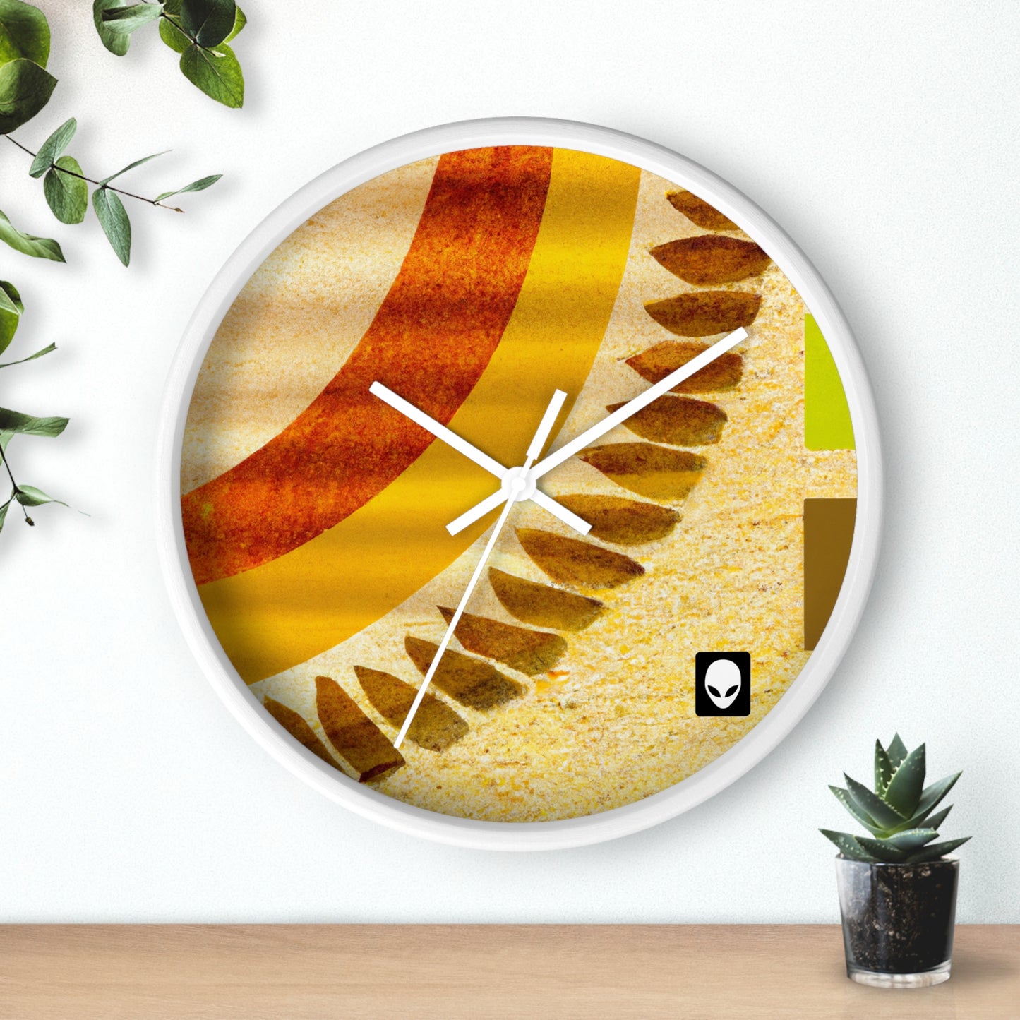 "A Natural Mosaic: Shapes and Colors from the Earth" - The Alien Wall Clock