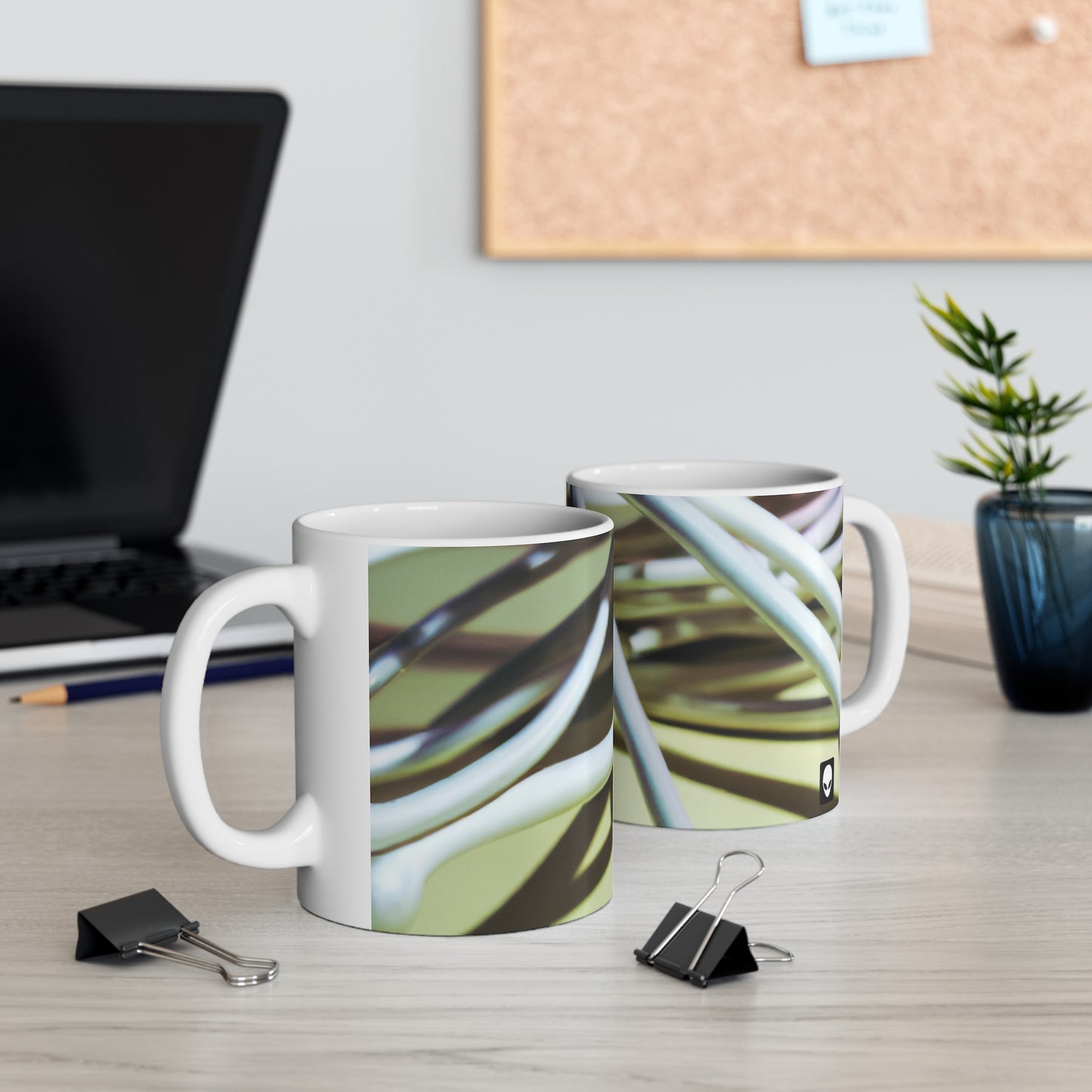 "Abstract Artistry: Constructing Emotion from Common Objects" - The Alien Ceramic Mug 11 oz