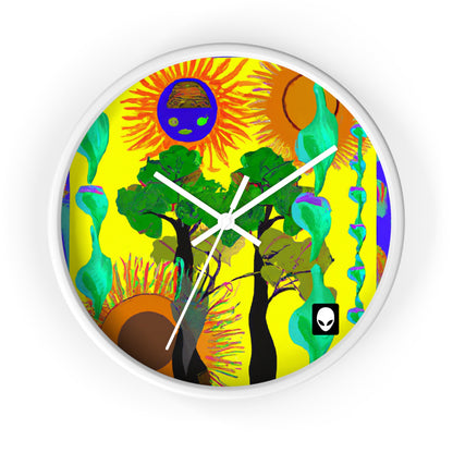 "Collision of Nature's Beauty" - The Alien Wall Clock