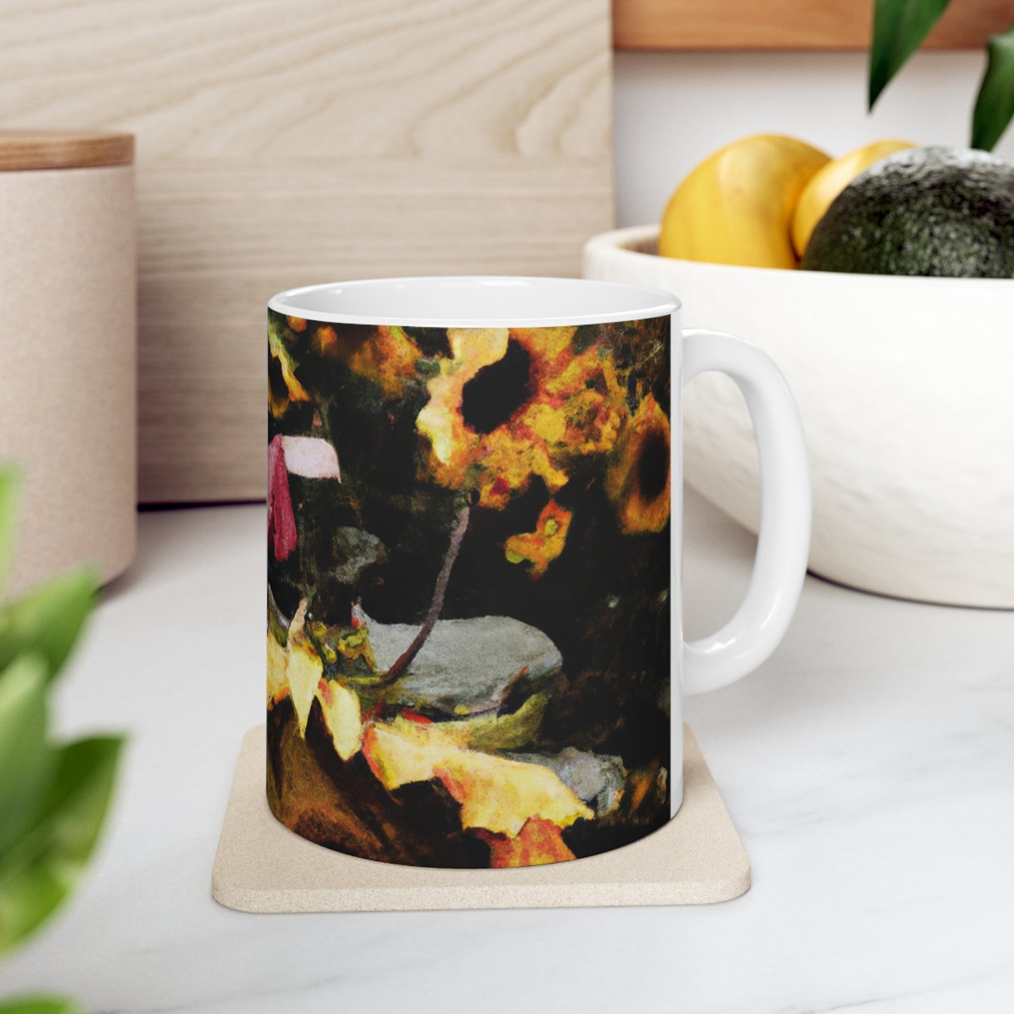 "Centinela solitario del campo de girasoles" - Taza de cerámica The Alien 11 oz