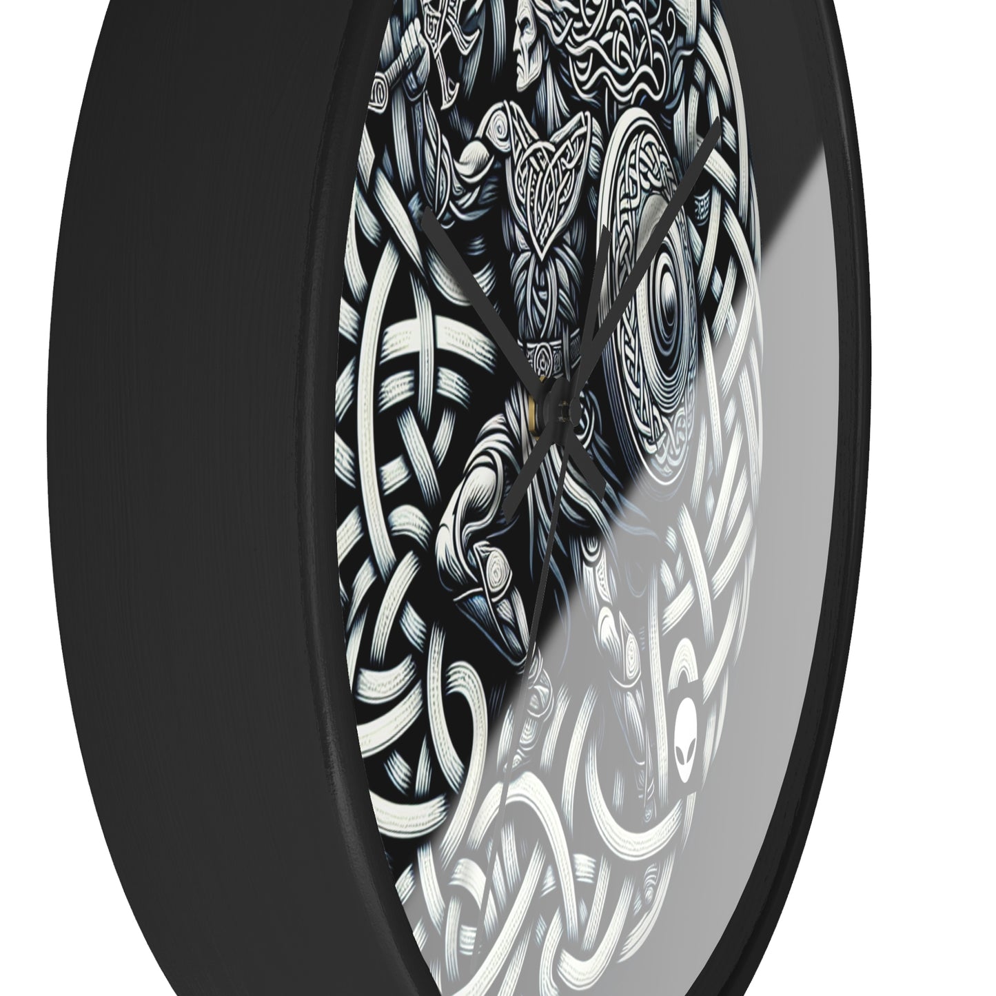 "Celtic Knight: Sword & Shield in Ancient Knots" - The Alien Wall Clock Celtic Art Style