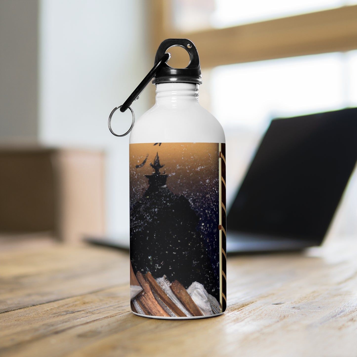 "A Tale of Storytelling Art: A Mixed Media Masterpiece" - The Alien Stainless Steel Water Bottle