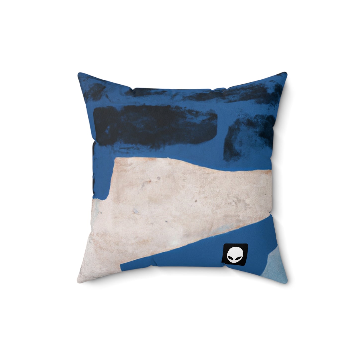 "Interacción de luces y sombras: un collage abstracto" - The Alien Square Pillow