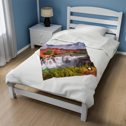 „Die Schönheit der Natur einfangen: Eine ikonische Landschaft in lebendiger Kunst gestalten“ – The Alien Velveteen Plush Blanket