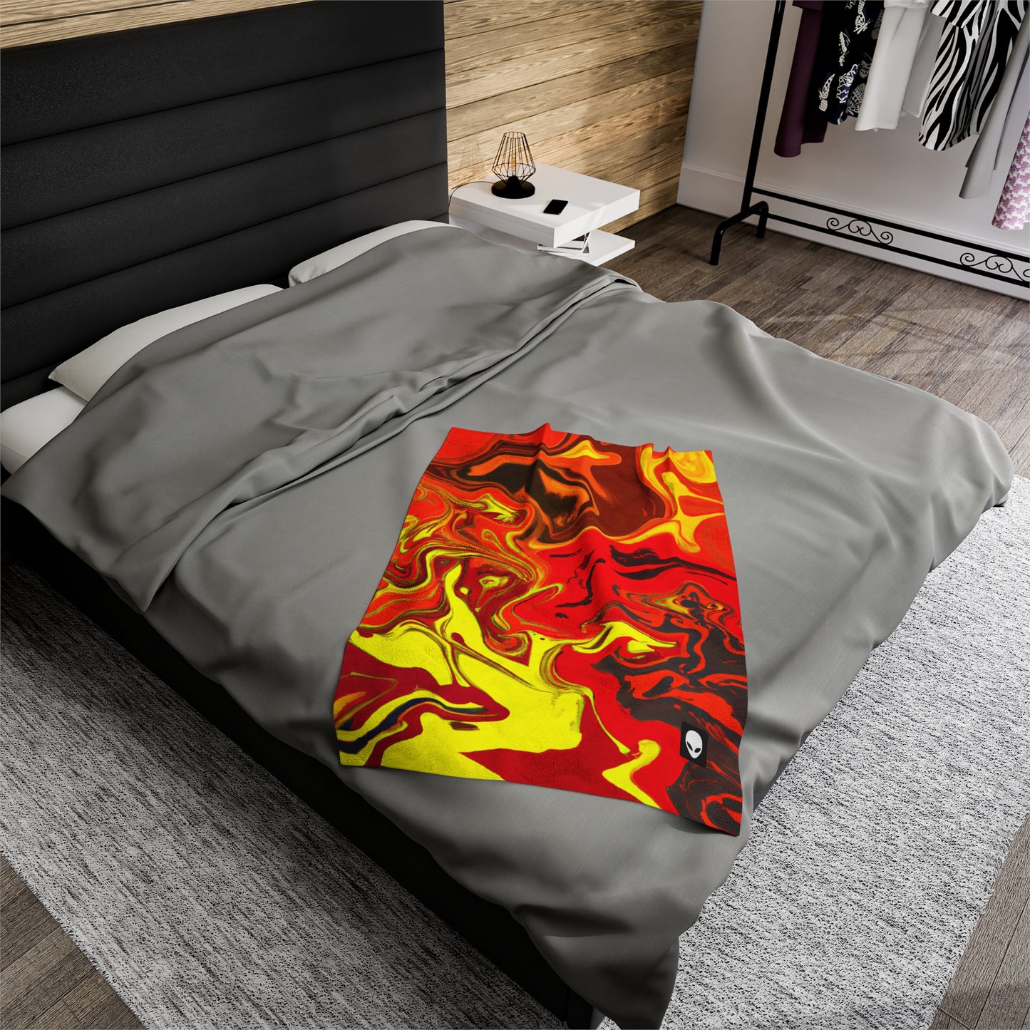 "Abstract Energy in Motion" - The Alien Velveteen Plush Blanket