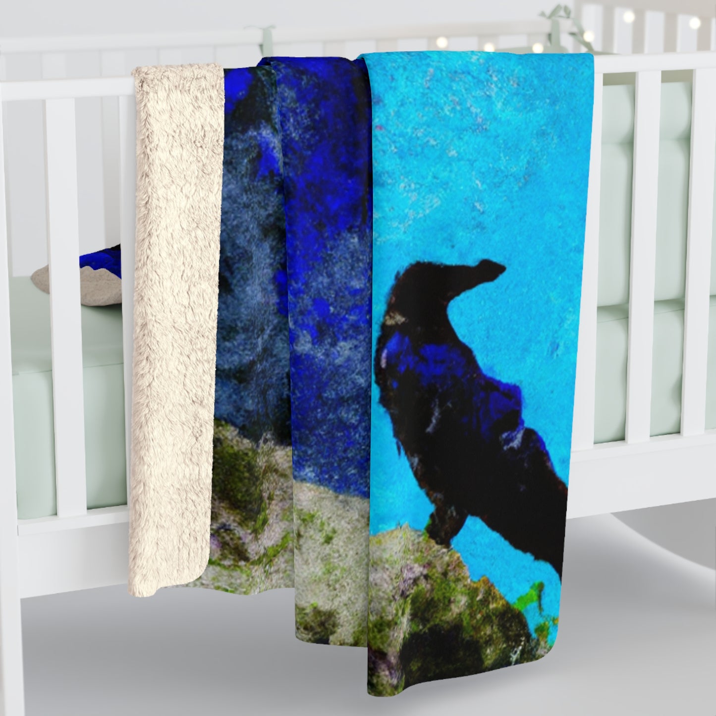 "Crow's Perch on a Waning Tower" - The Alien Sherpa Fleece Blanket