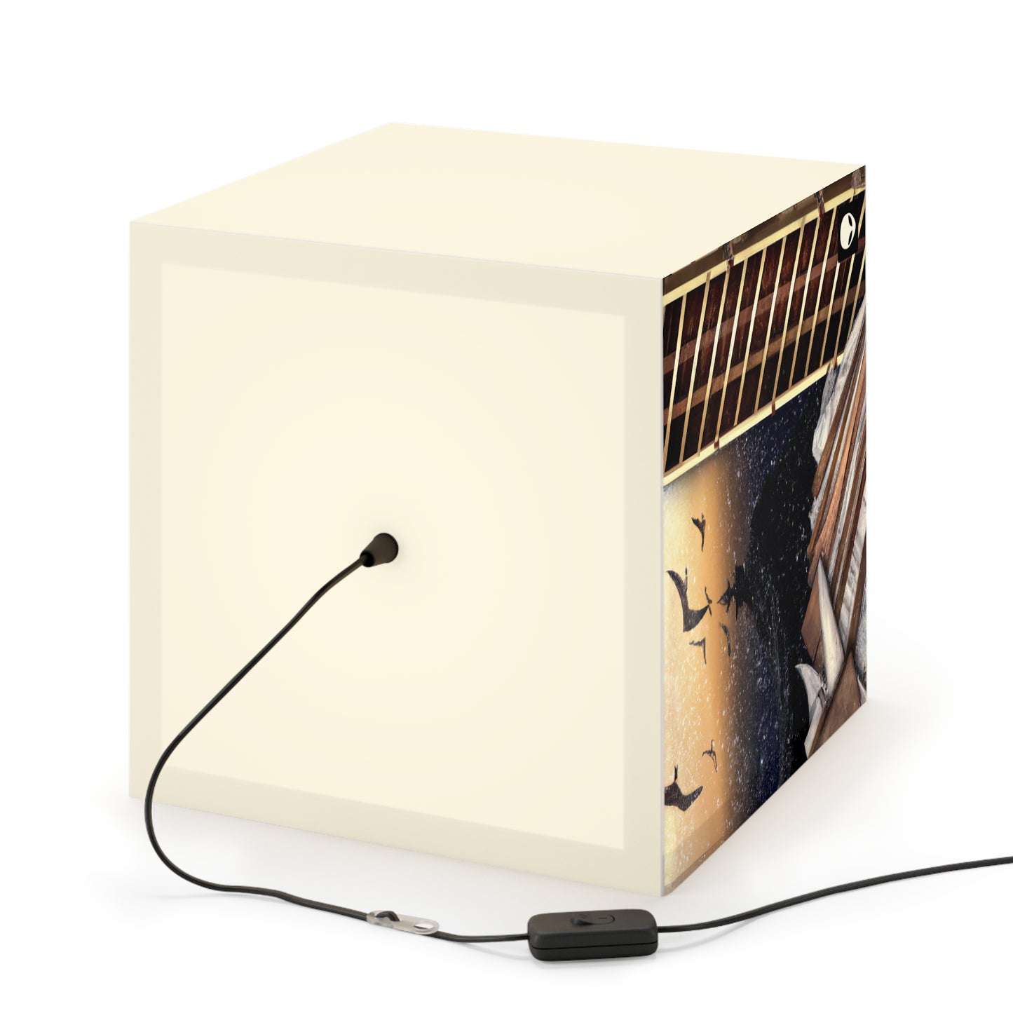 "A Tale of Storytelling Art: A Mixed Media Masterpiece" - The Alien Light Cube Lamp