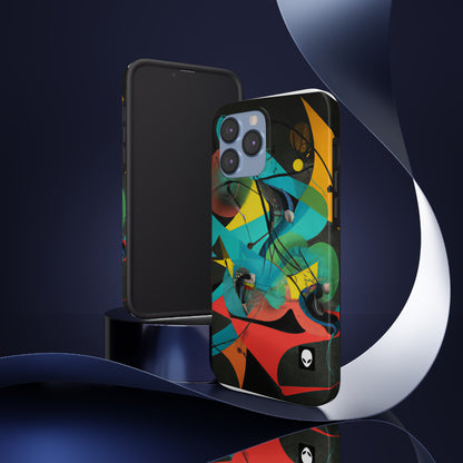 „Illusionäre Perspektive: Ein bunter Tanz des Lichts“ – The Alien Tough Phone Cases