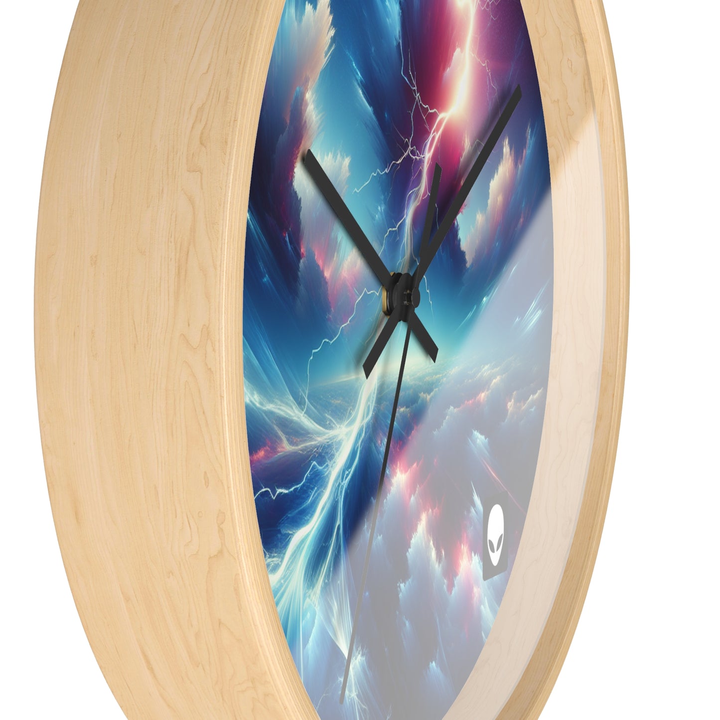 "Electricity In The Sky" - The Alien Wall Clock Digital Art Style