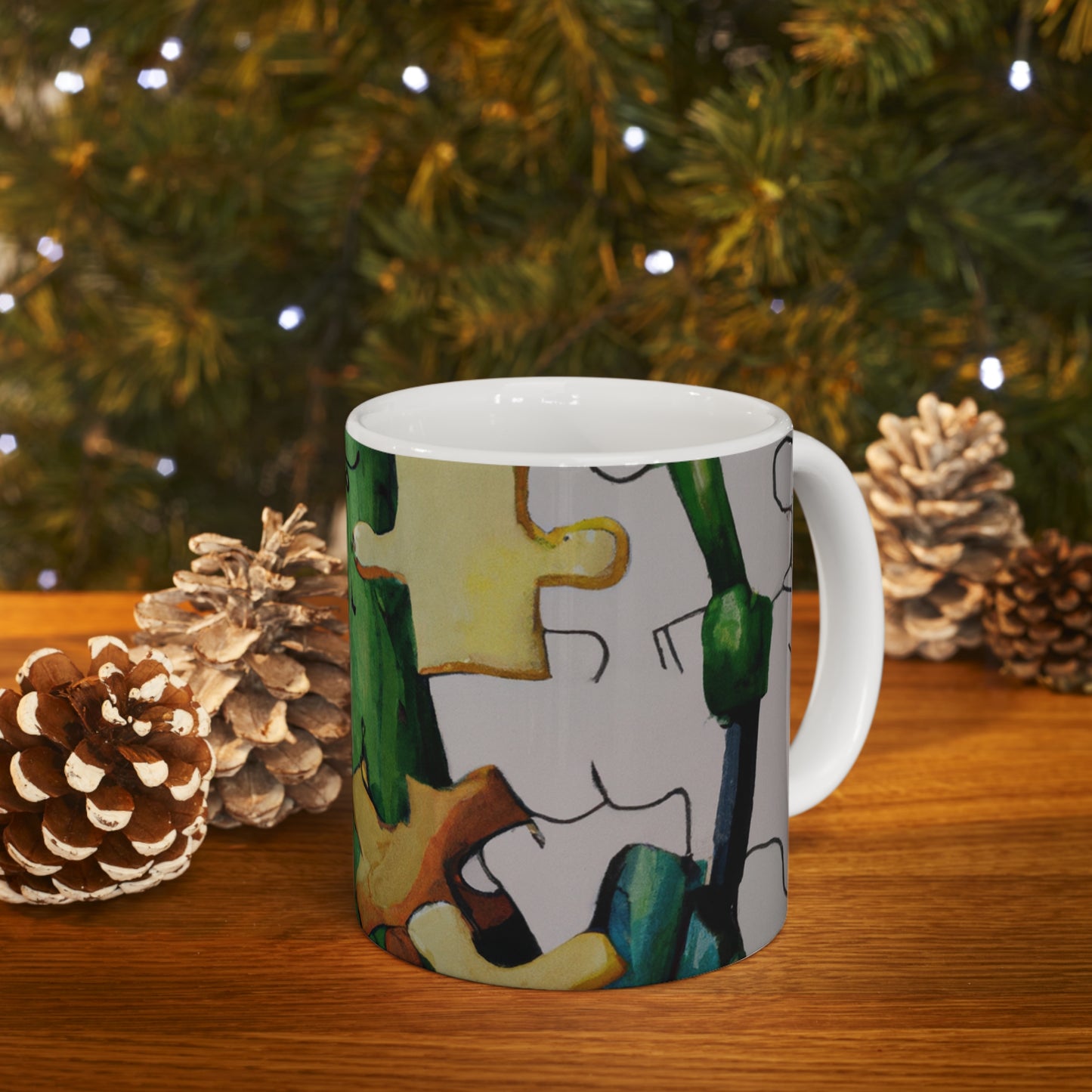 "Cactified Puzzle Time" - The Alien Ceramic Mug 11 oz