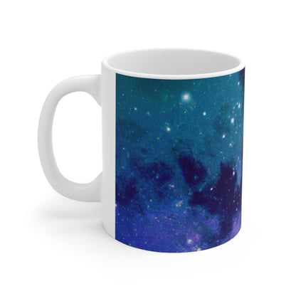 "Sinfonía celestial de medianoche" - La taza de cerámica alienígena 11 oz