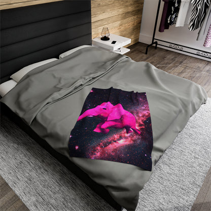 "Majestic Pinkelephant Exploration" - The Alien Velveteen Plush Blanket