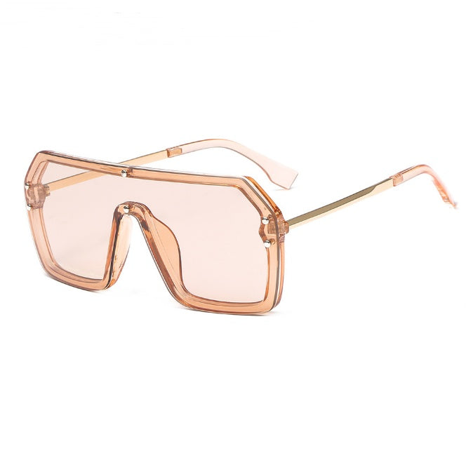 Gafas de sol de gran tamaño Estilo de moda Gafas de sol cuadradas Una pieza Lente de espejo UV400 Mujeres Hombres Marcas