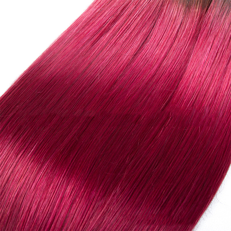 Gradient real hair wig