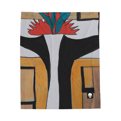 "Exploring Balance and Pattern in Abstract Art" - The Alien Velveteen Plush Blanket