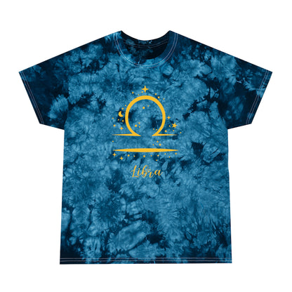 Signo del zodiaco Libra: camiseta con efecto tie-dye alienígena, cristal