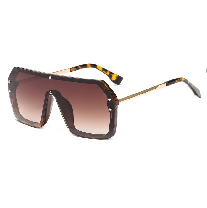 Gafas de sol de gran tamaño Estilo de moda Gafas de sol cuadradas Una pieza Lente de espejo UV400 Mujeres Hombres Marcas