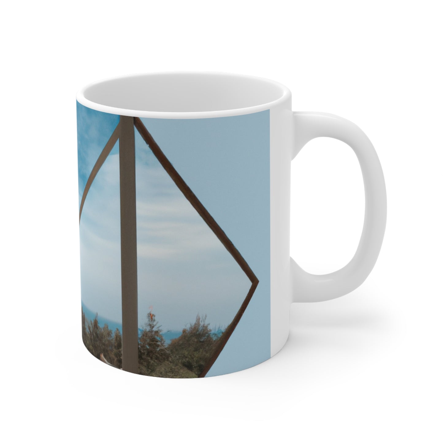 "Dreamscapes: An Everyday Art Collage" - The Alien Ceramic Mug 11 oz