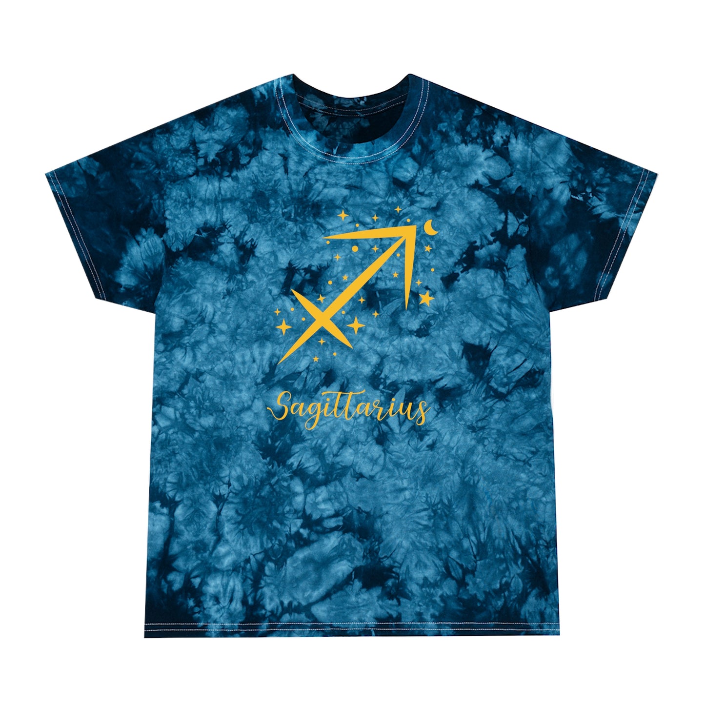 Signo del zodiaco Sagitario: camiseta con efecto tie-dye alienígena, cristal