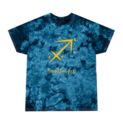 Signo del zodiaco Sagitario: camiseta con efecto tie-dye alienígena, cristal