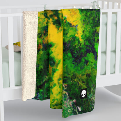 "Exploring Colorful Textures" - The Alien Sherpa Fleece Blanket