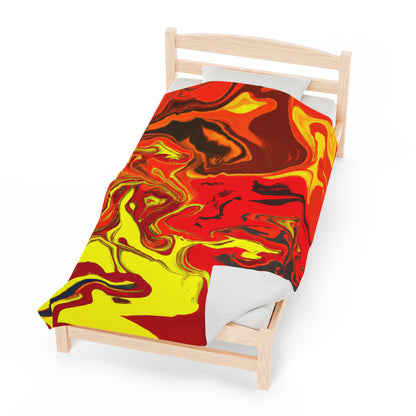 "Abstract Energy in Motion" - The Alien Velveteen Plush Blanket