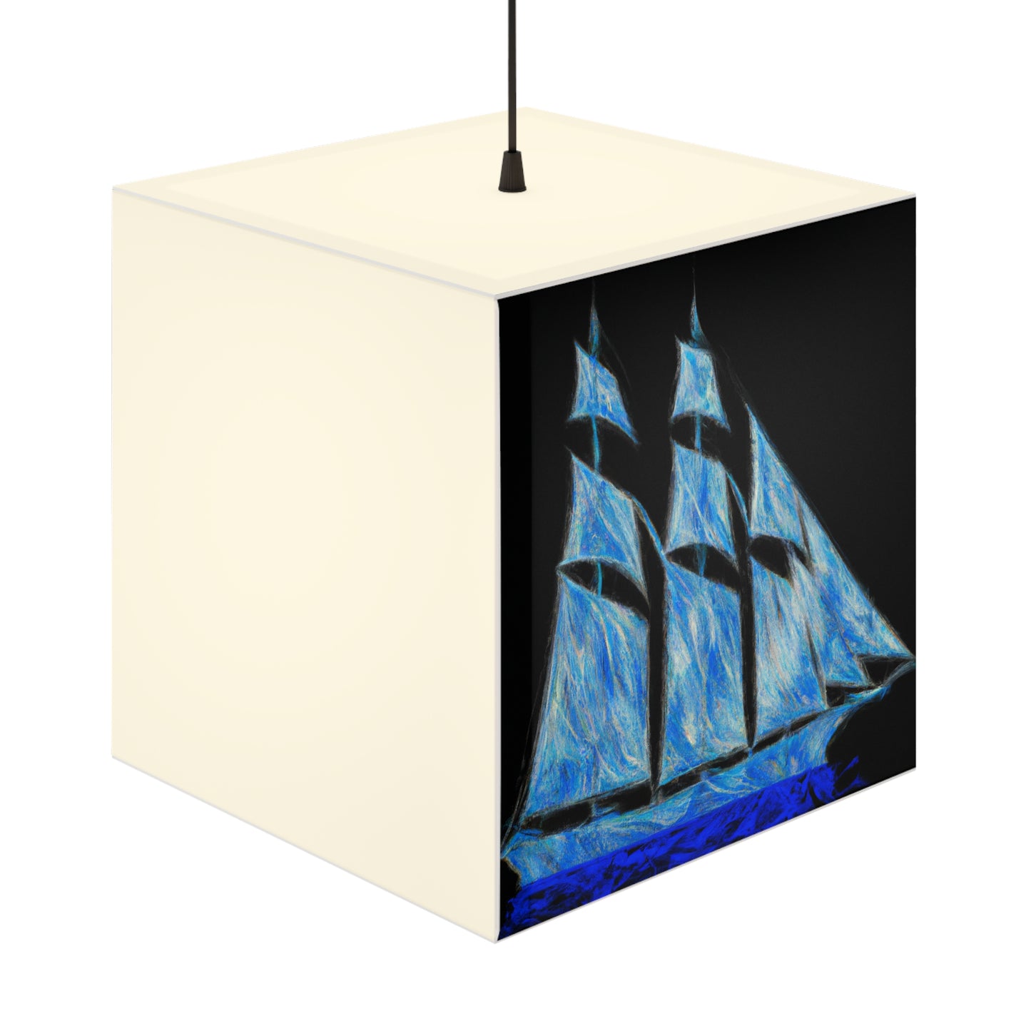 "El velero azul y las velas blancas: Una aventura de libertad en el mar" - The Alien Light Cube Lamp