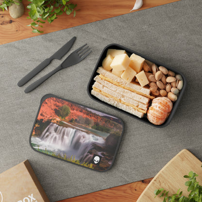 "Capturando la belleza de la naturaleza: creando un paisaje icónico con arte vibrante": la caja Bento de PLA ecológica Alien con banda y utensilios