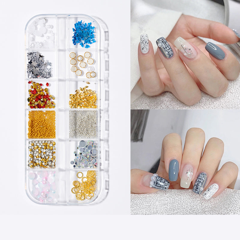 Perlen-Schmetterlings-Nagelflicken-Nagelkunst-Schmuckset